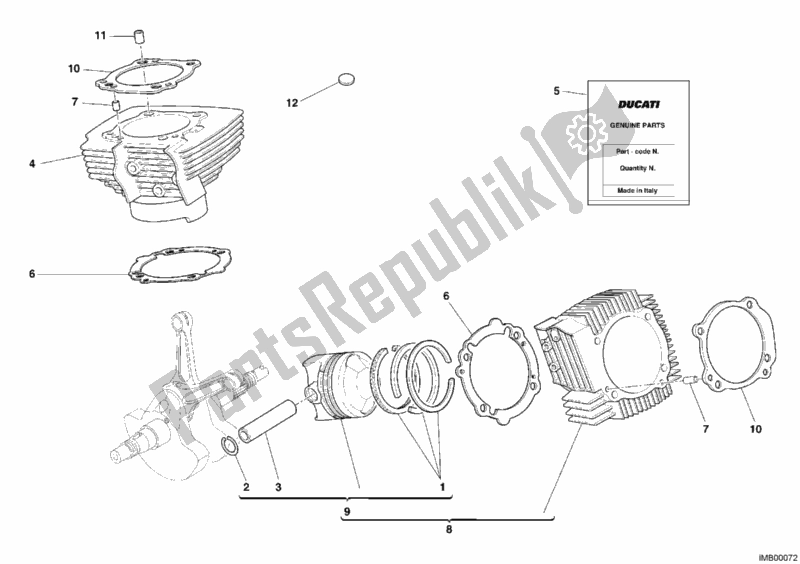 Wszystkie części do Cylinder - T? Ok Ducati Multistrada 1000 S 2005